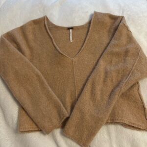 Free People V-Neck Tan Sweater